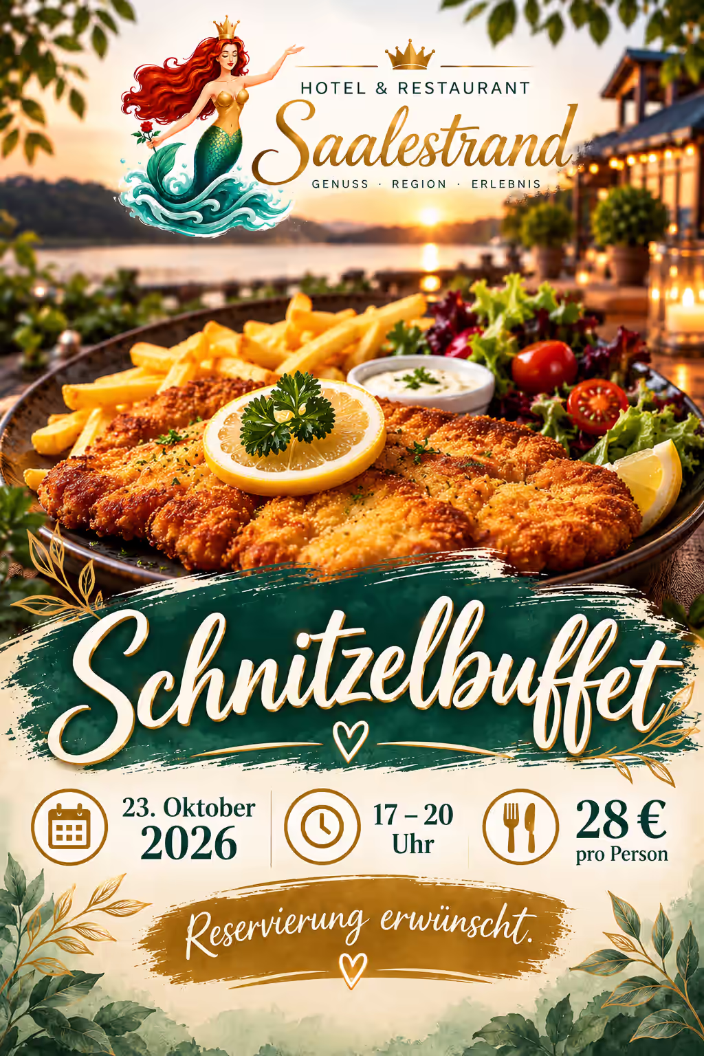 Featured image for “Schnitzelbuffet am Saalestrand”